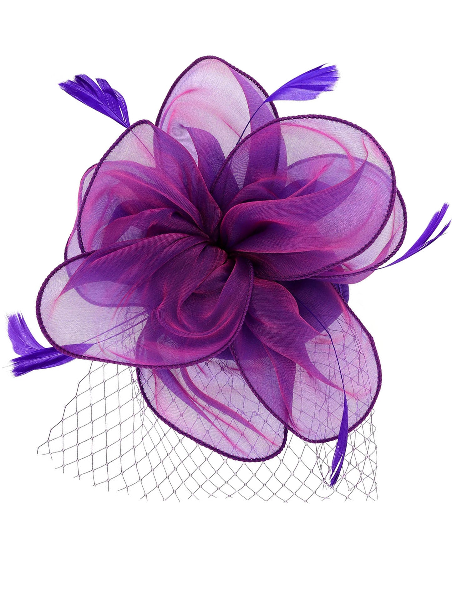 Lily Floral Tilt Mesh Feather Fascinator
