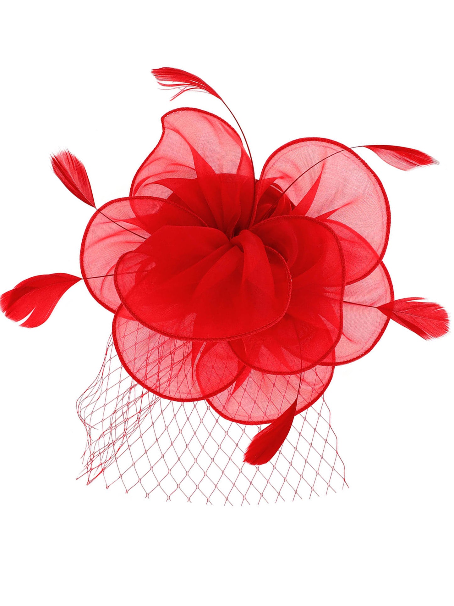 Lily Floral Tilt Mesh Feather Fascinator