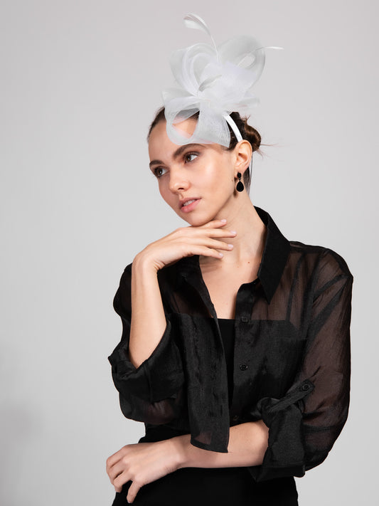 Jayla Fashion Veil Fascinator | White
