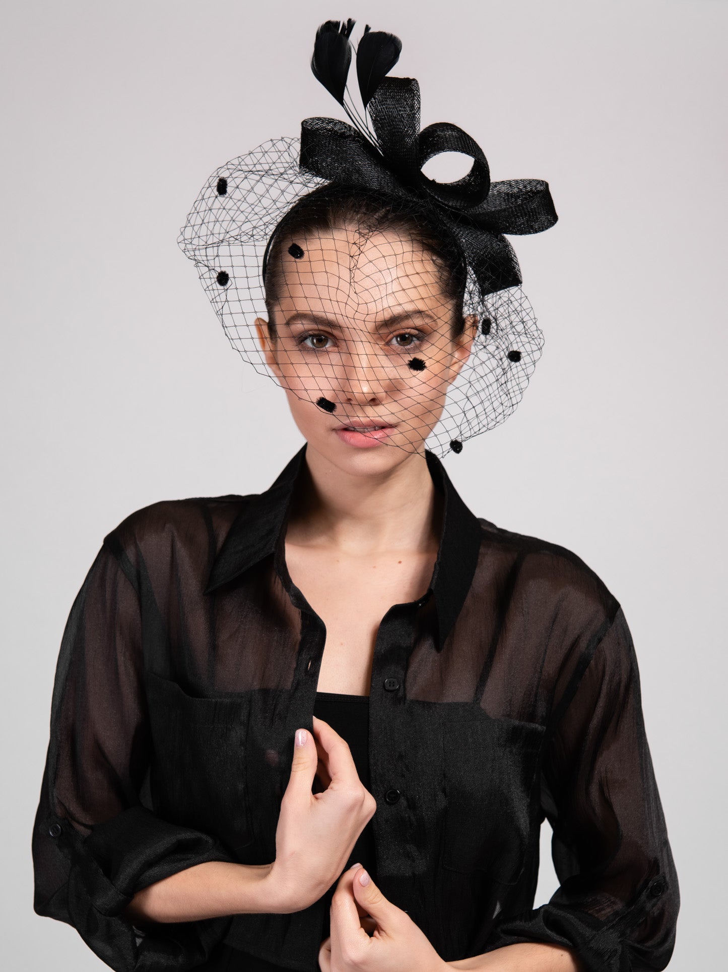 Isabella Veil Fashion Feather Fascinator