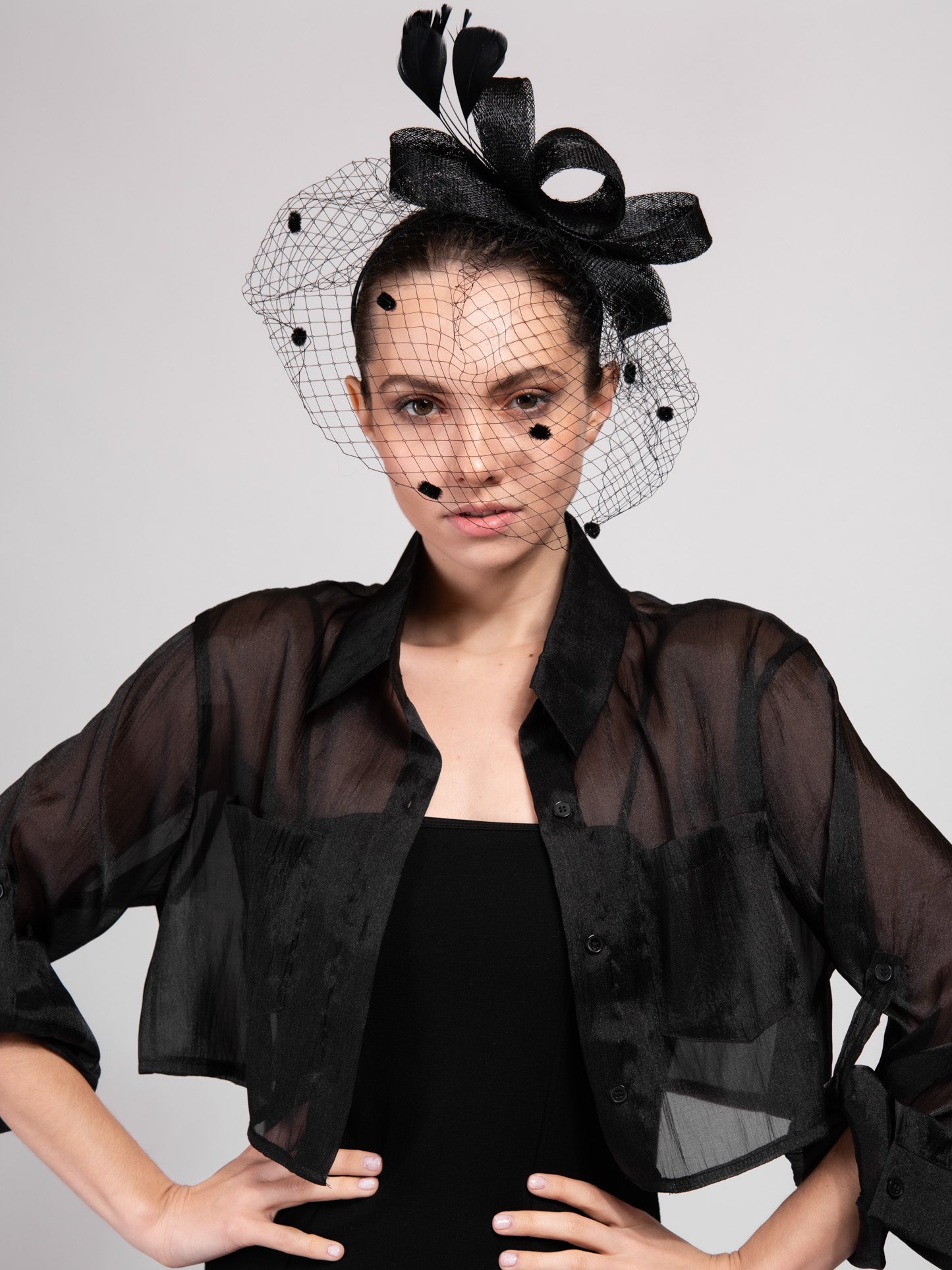 Isabella Veil Fashion Feather Fascinator