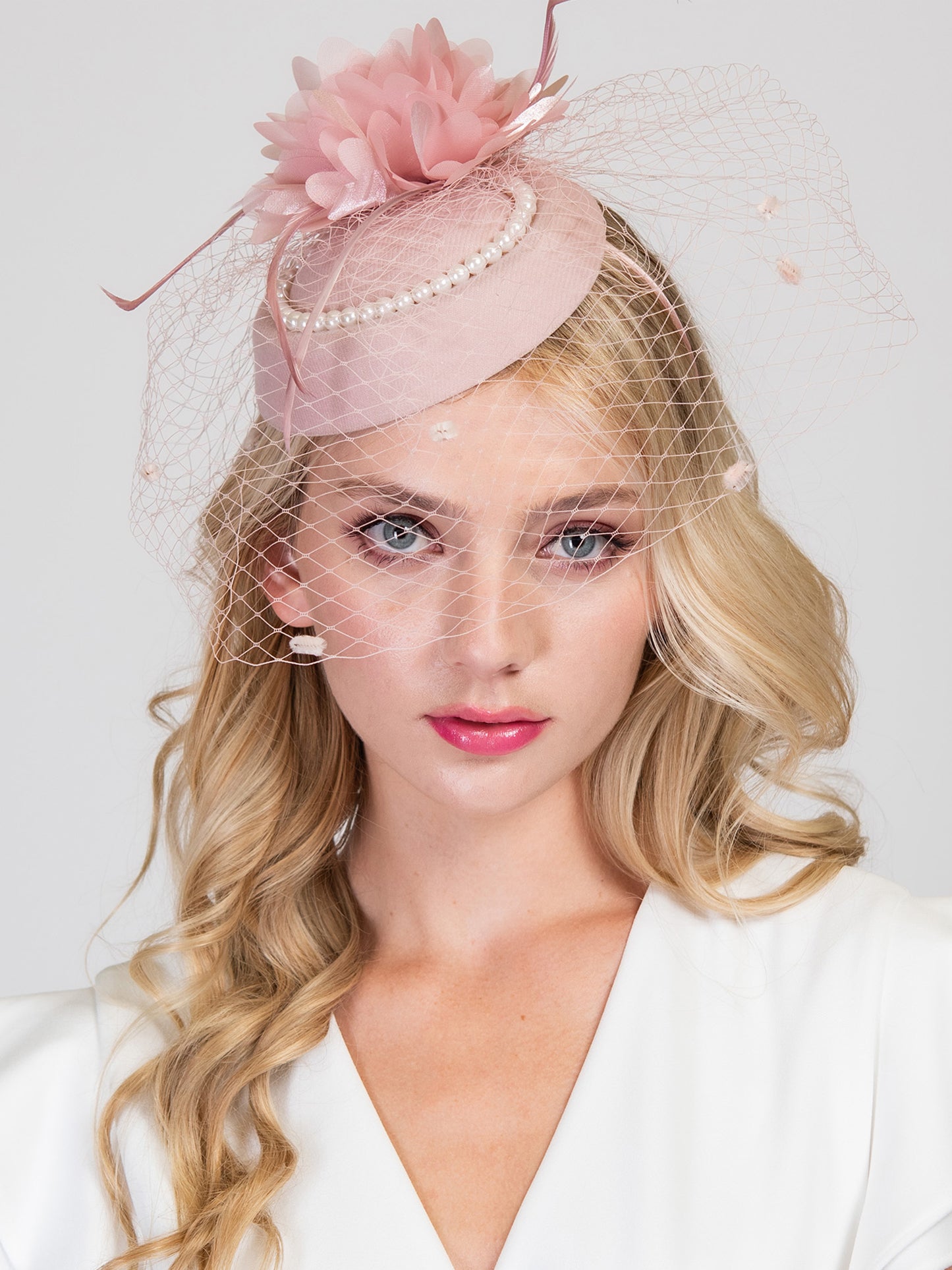 Kristy Floral Feathered Jeweled Fascinator
