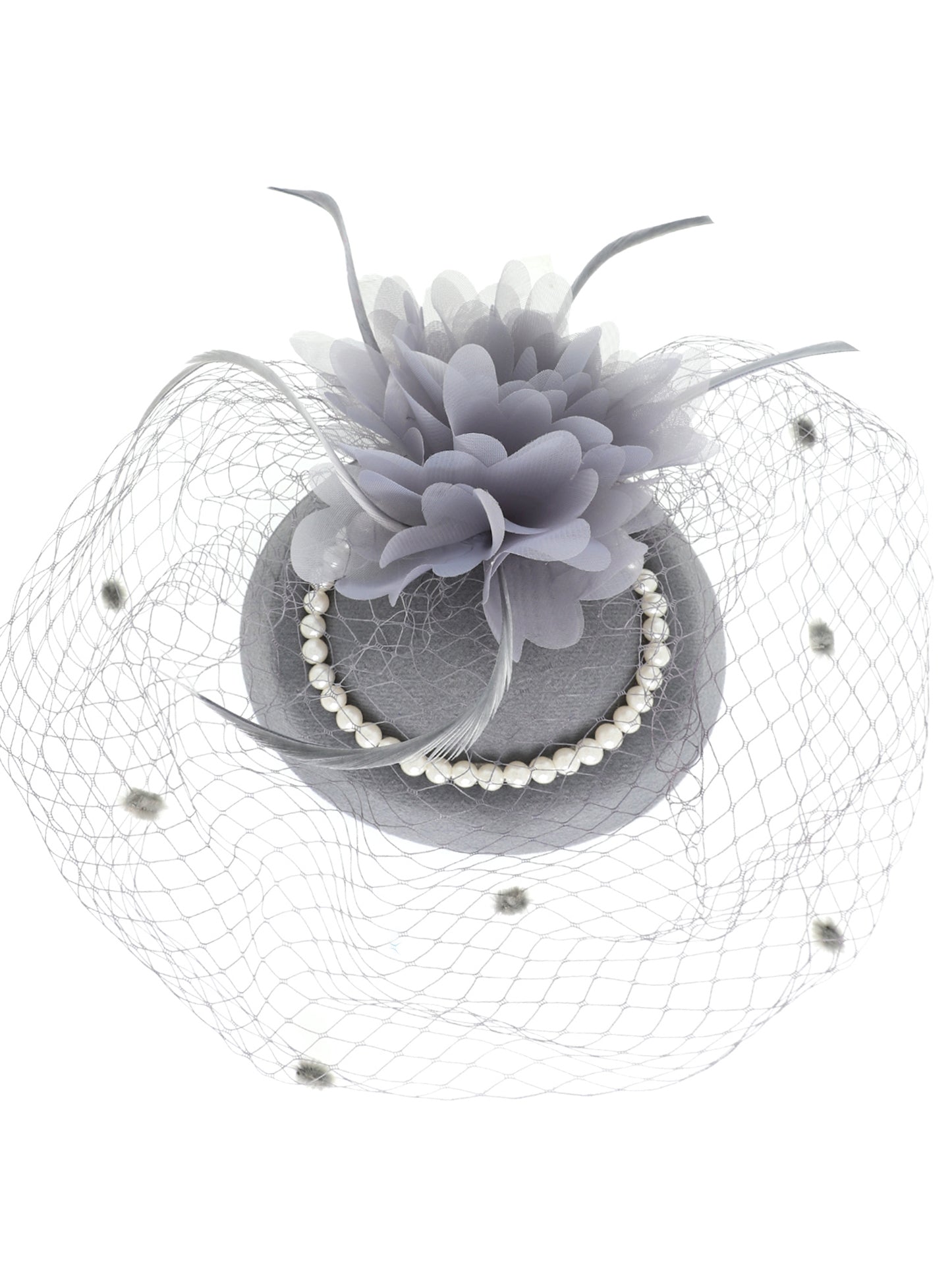 Kristy Floral Feathered Jeweled Fascinator