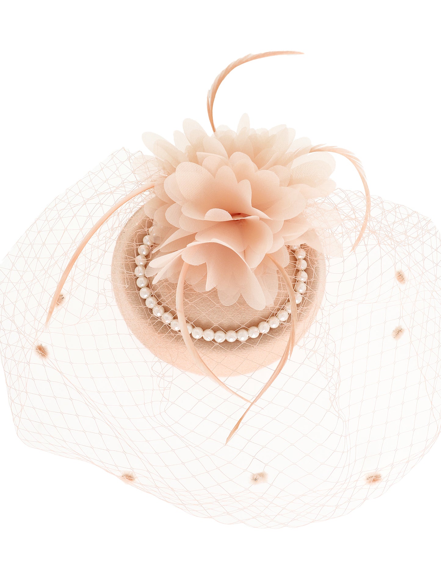 Kristy Floral Feathered Jeweled Fascinator