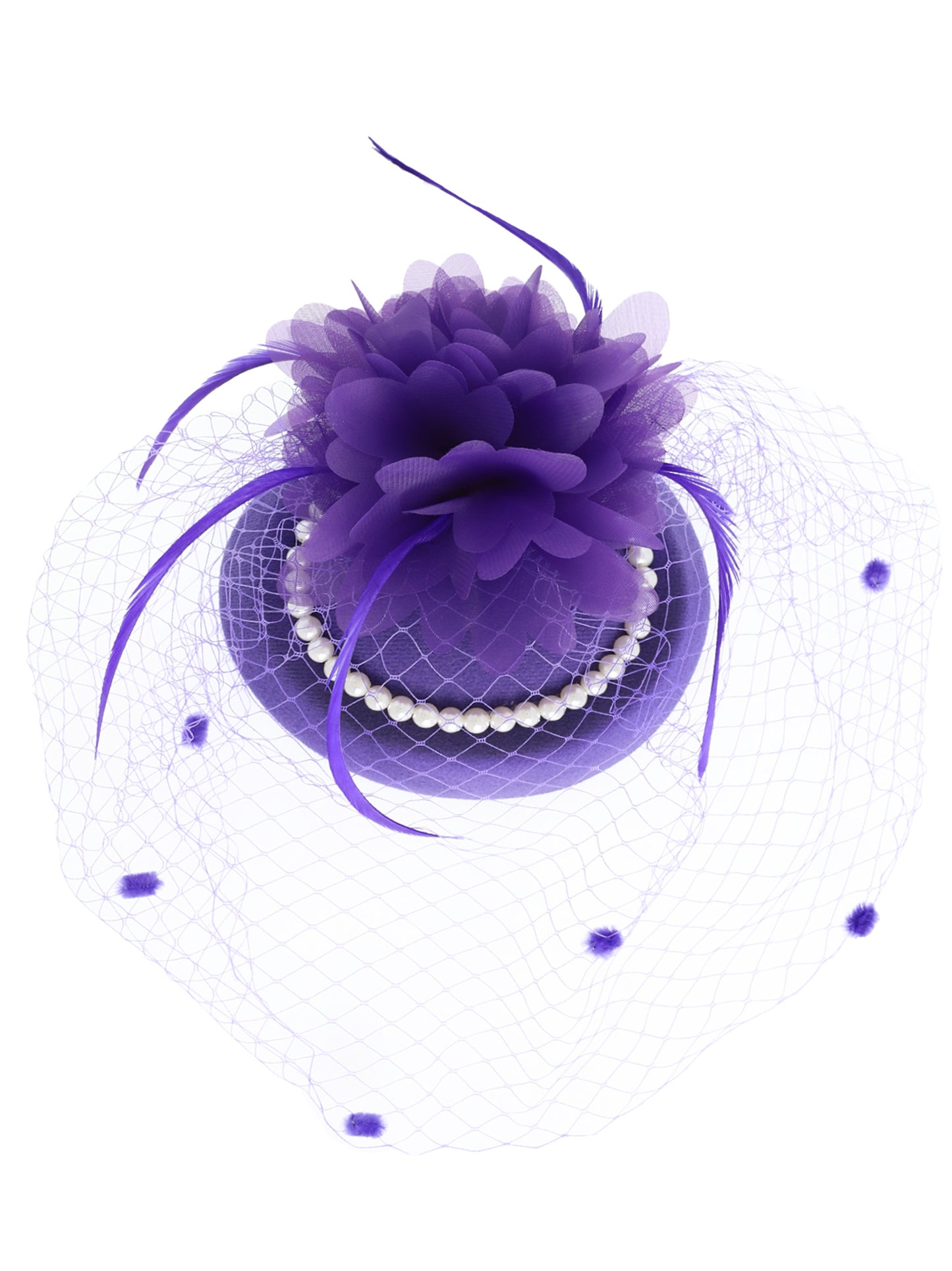 Kristy Floral Feathered Jeweled Fascinator