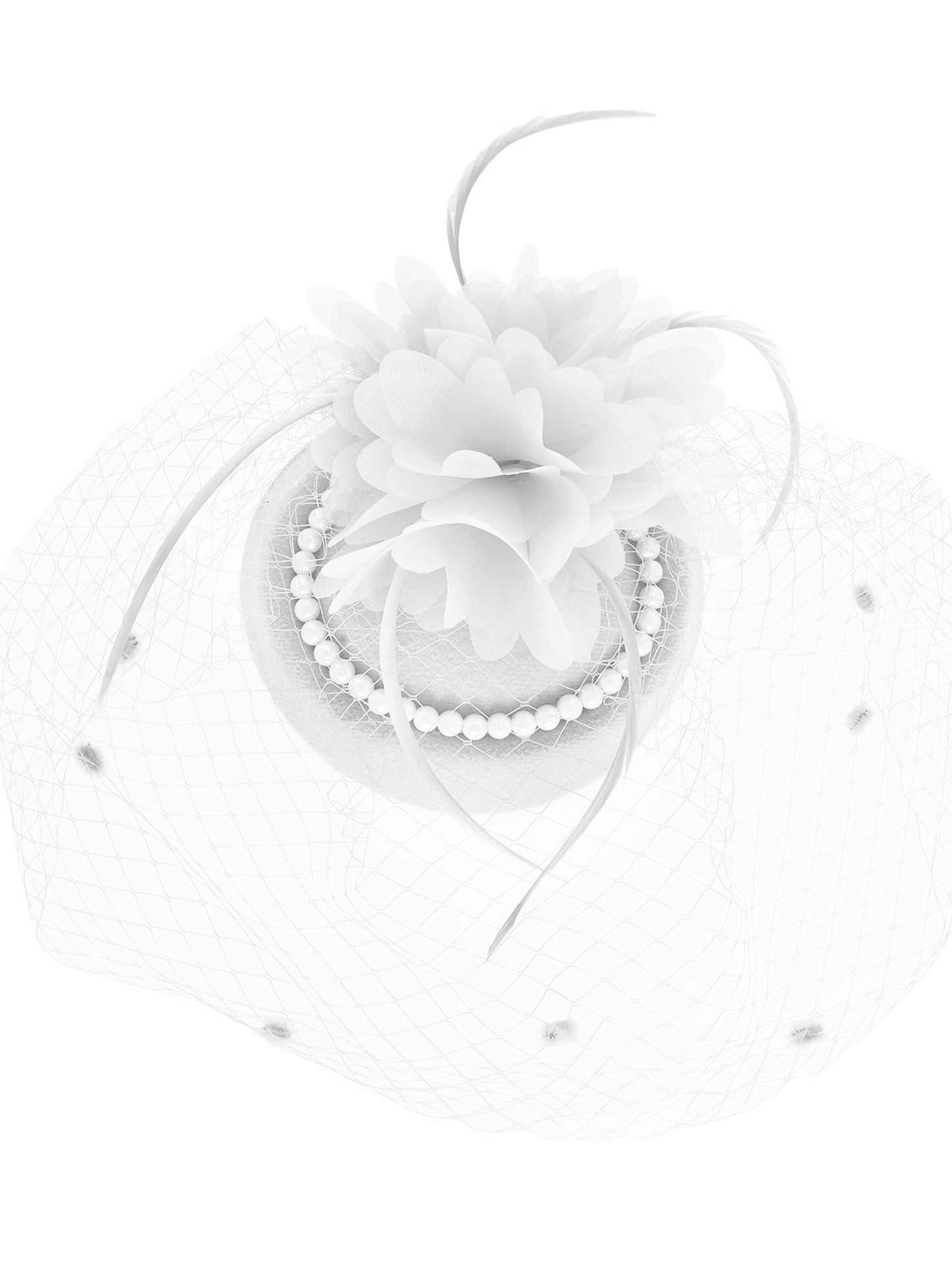 Kristy Floral Feathered Jeweled Fascinator