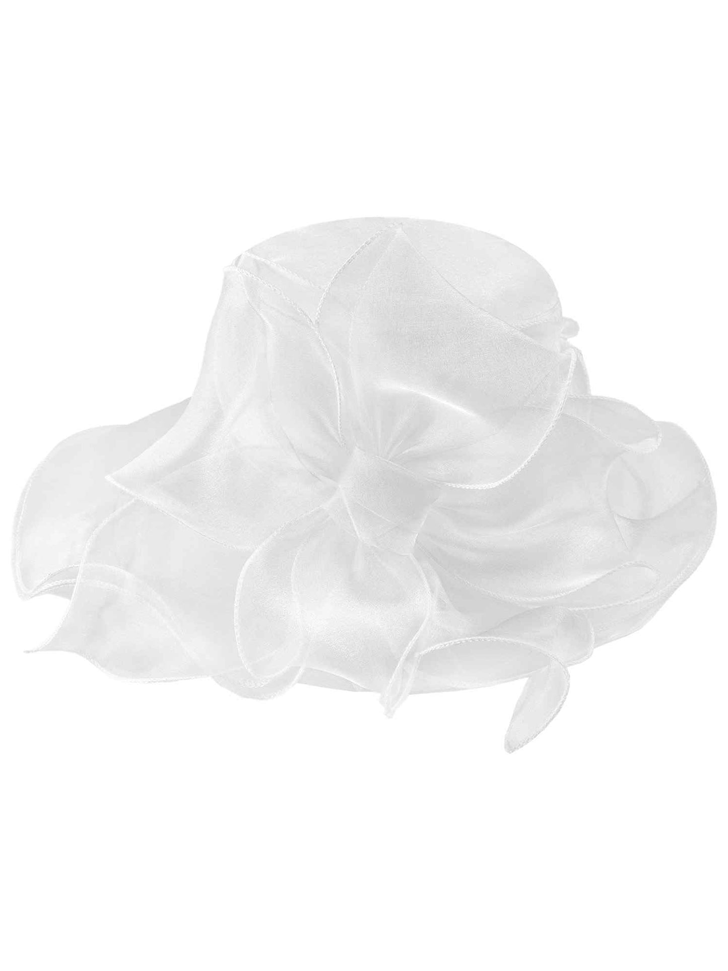 Magnolia Big Floppy Organza Bow Medium Brim Hat