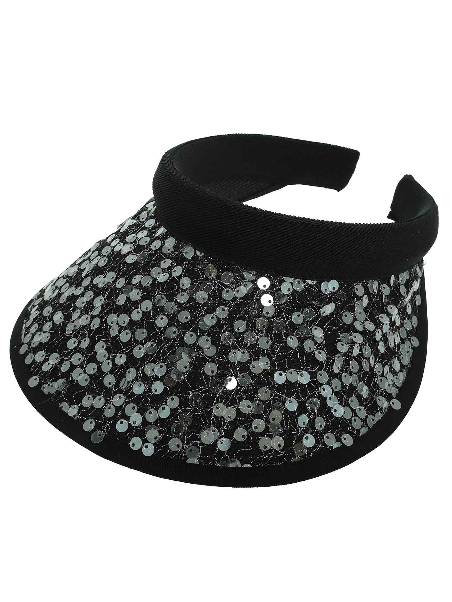 Quinn Paper Braid Decorative Sequin Sun Visor Hat