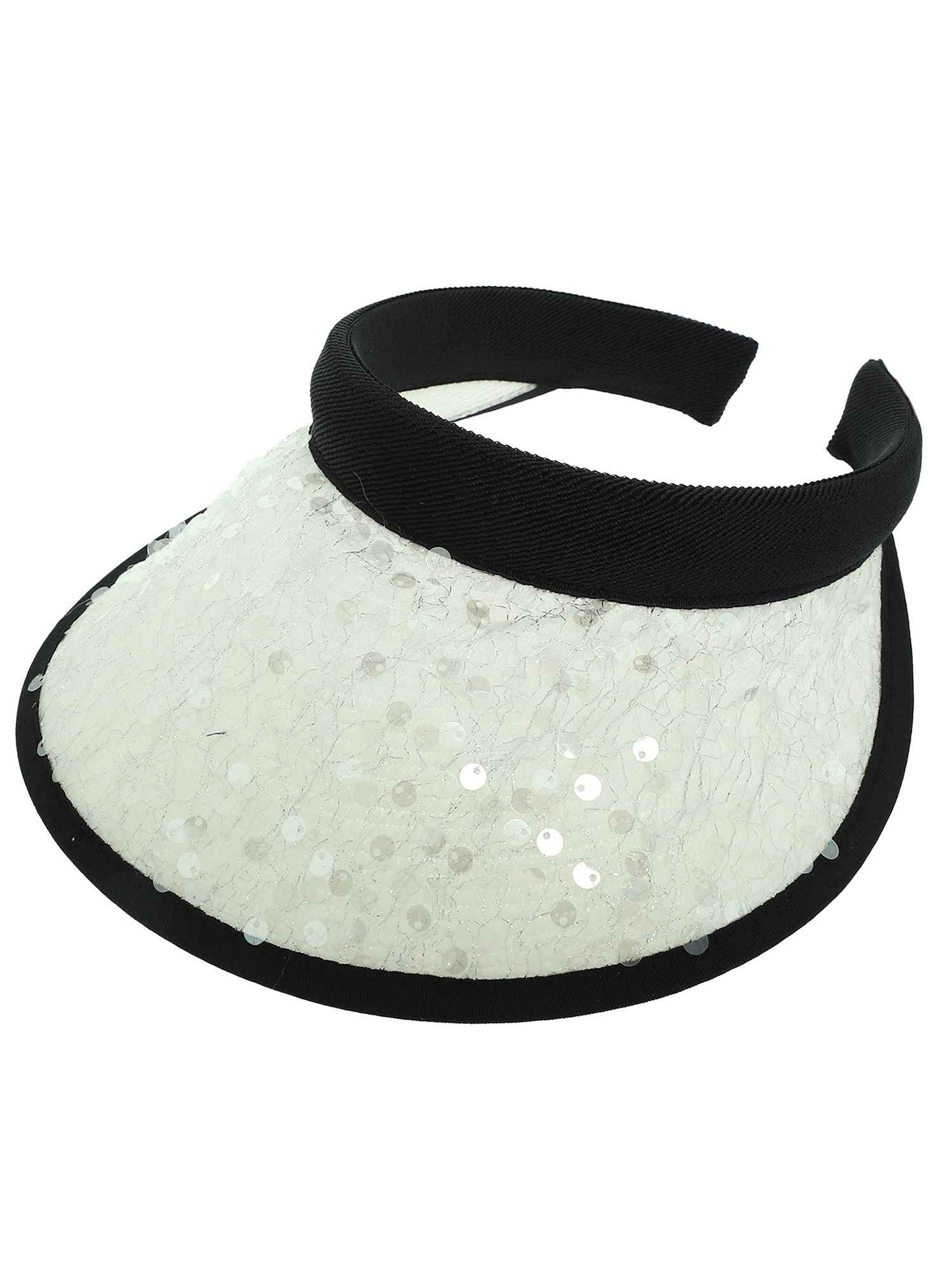 Quinn Paper Braid Decorative Sequin Sun Visor Hat