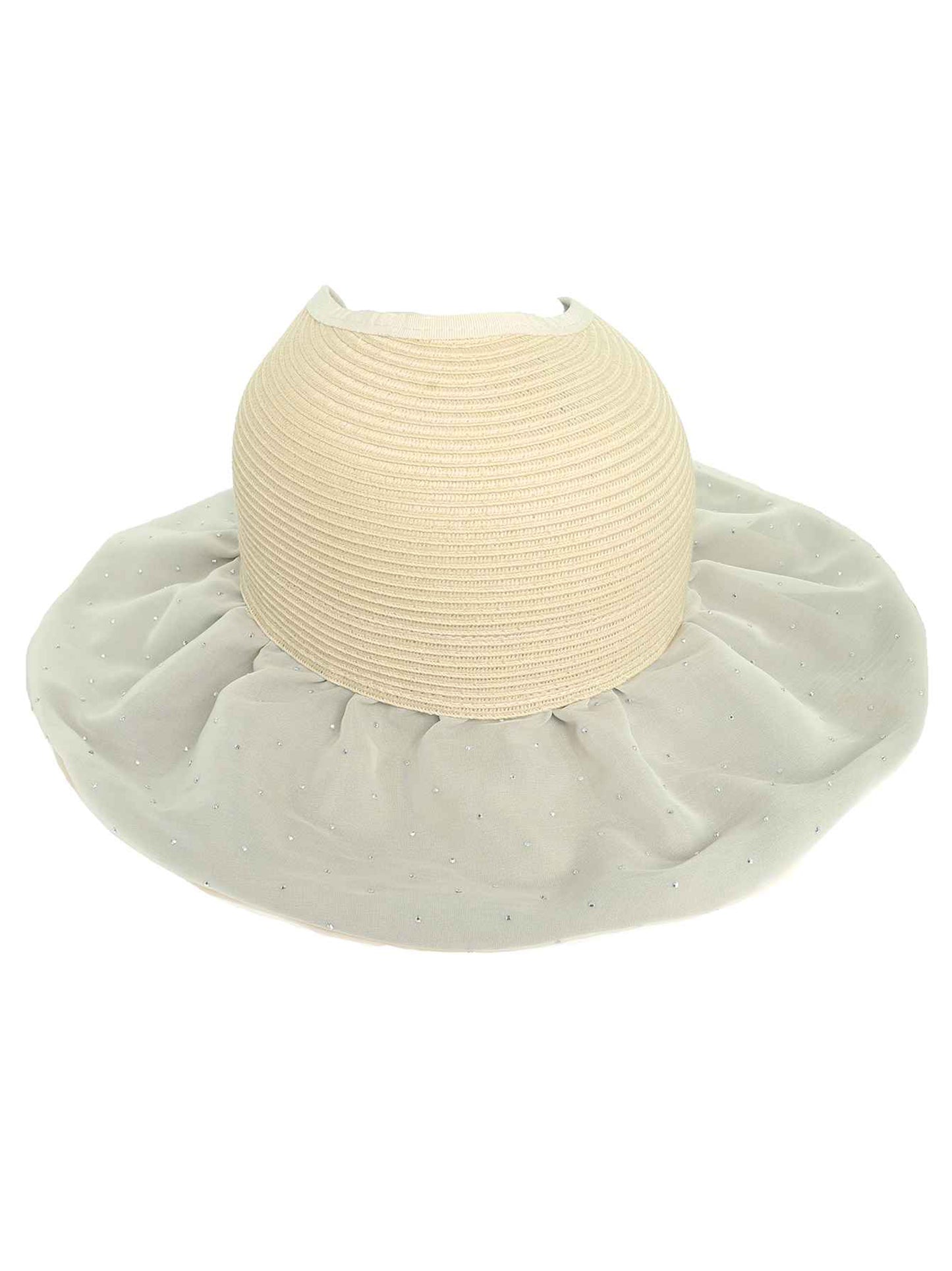 Millie Fashion Wide Fabric Brim Paper Braid Sun Hat
