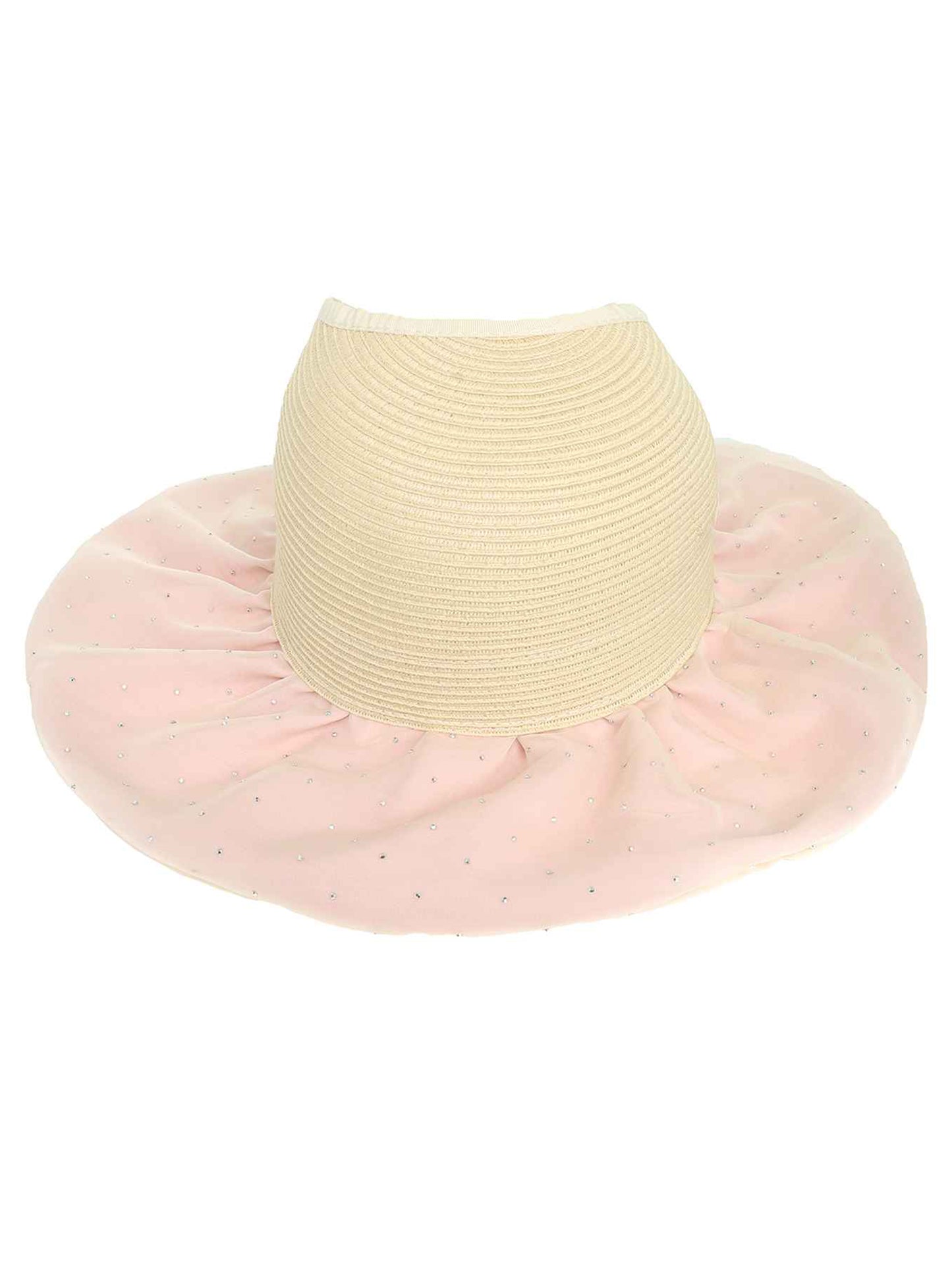 Millie Fashion Wide Fabric Brim Paper Braid Sun Hat