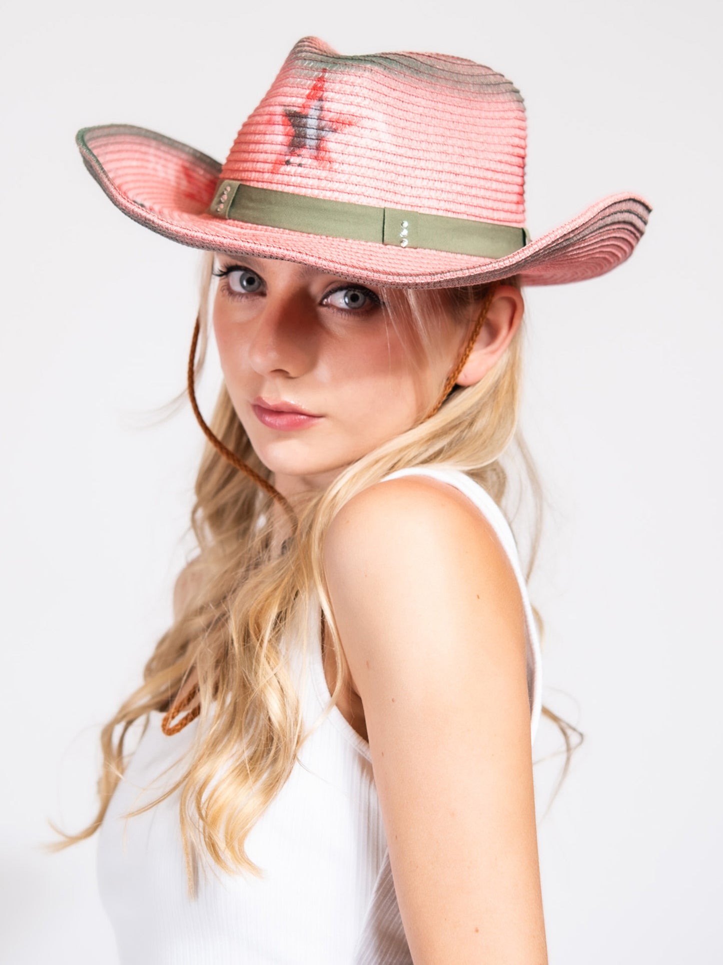 Melody Fashion Western Star Print Paper Braid Cowboy Hat