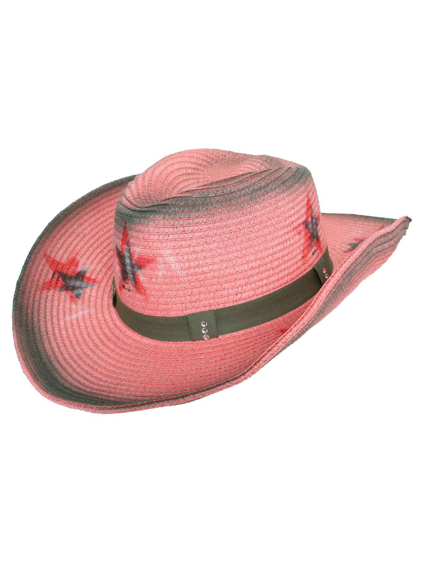 Melody Fashion Western Star Print Paper Braid Cowboy Hat