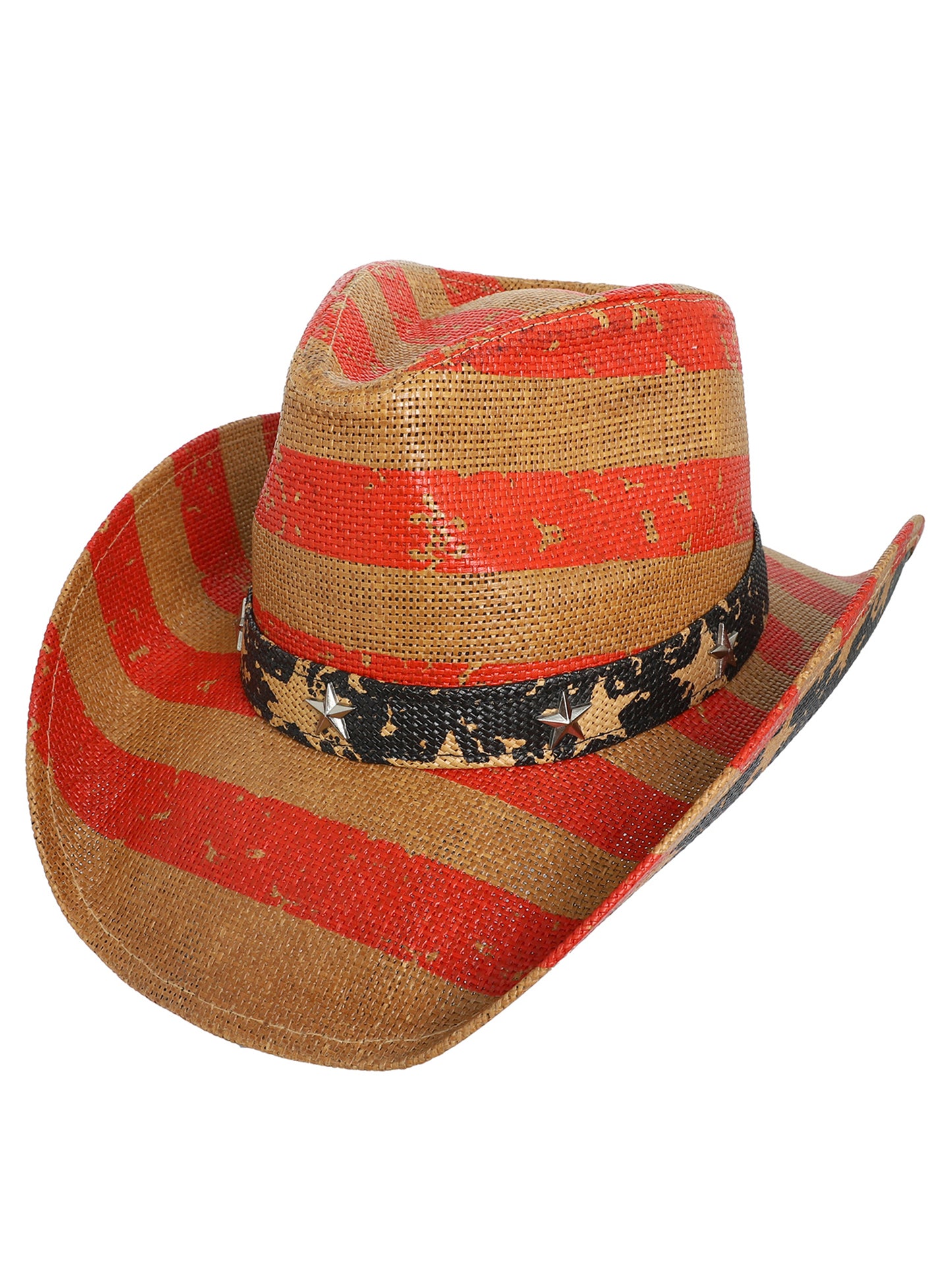 Dakota Patriotic Western USA Flag Paper Braid Cowboy Hat