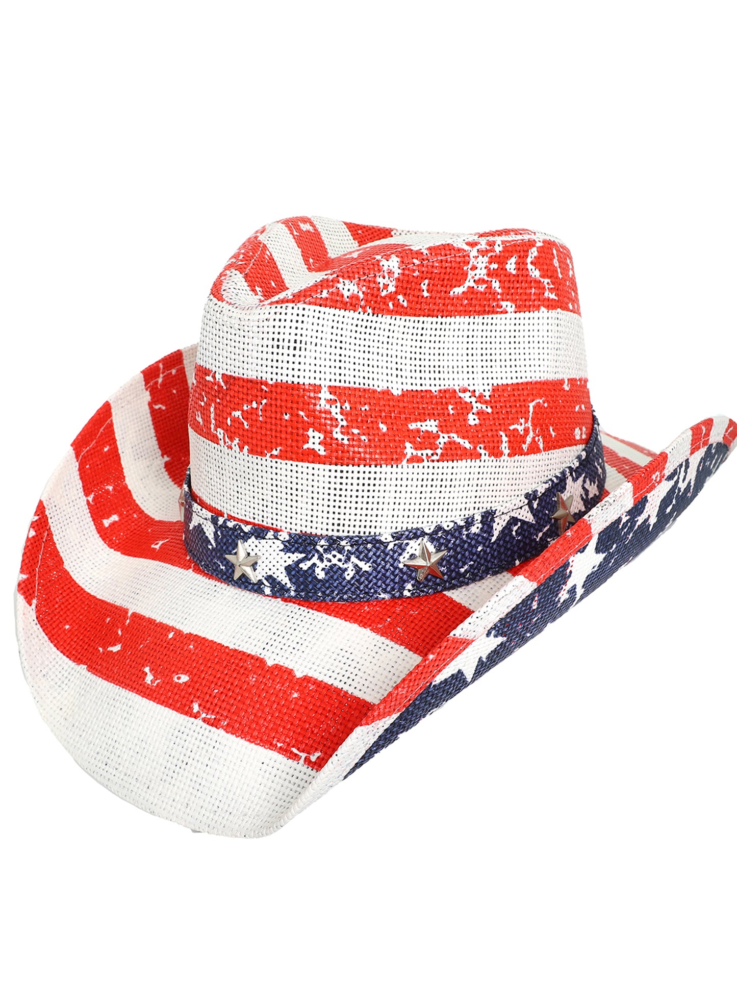 Dakota Patriotic Western USA Flag Paper Braid Cowboy Hat