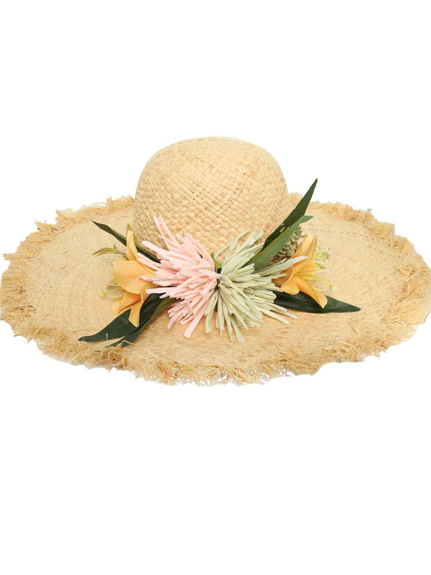 Kelly Fashion Raphia Sun Hat with Flower