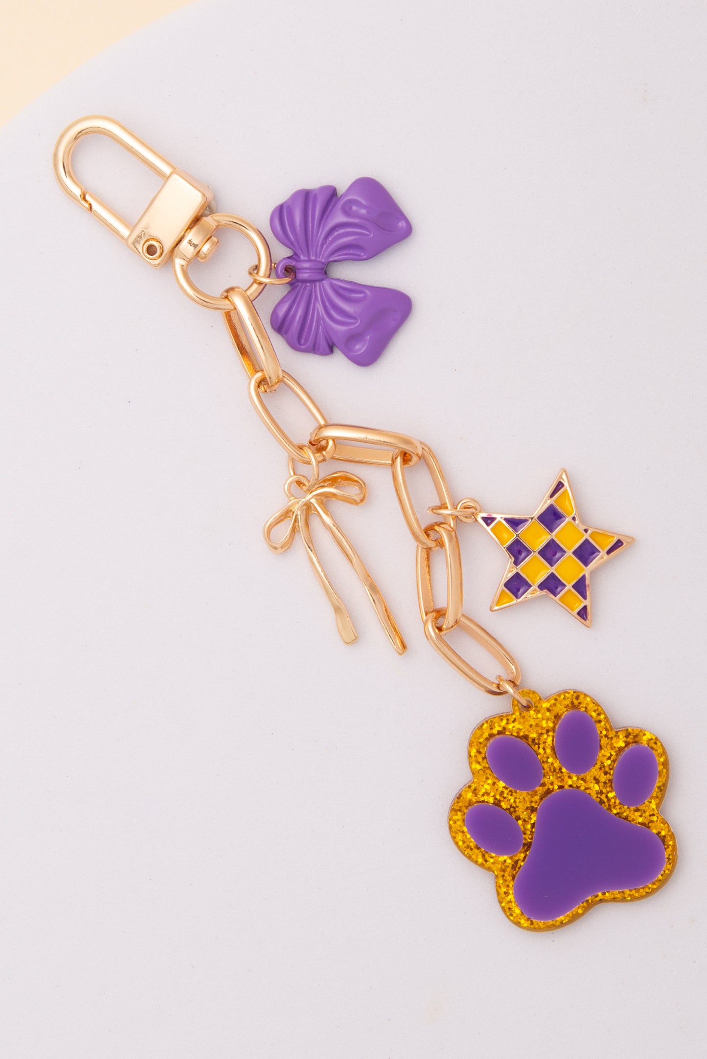 Ivy Bag Charm Keychain with Glitter Paw Print