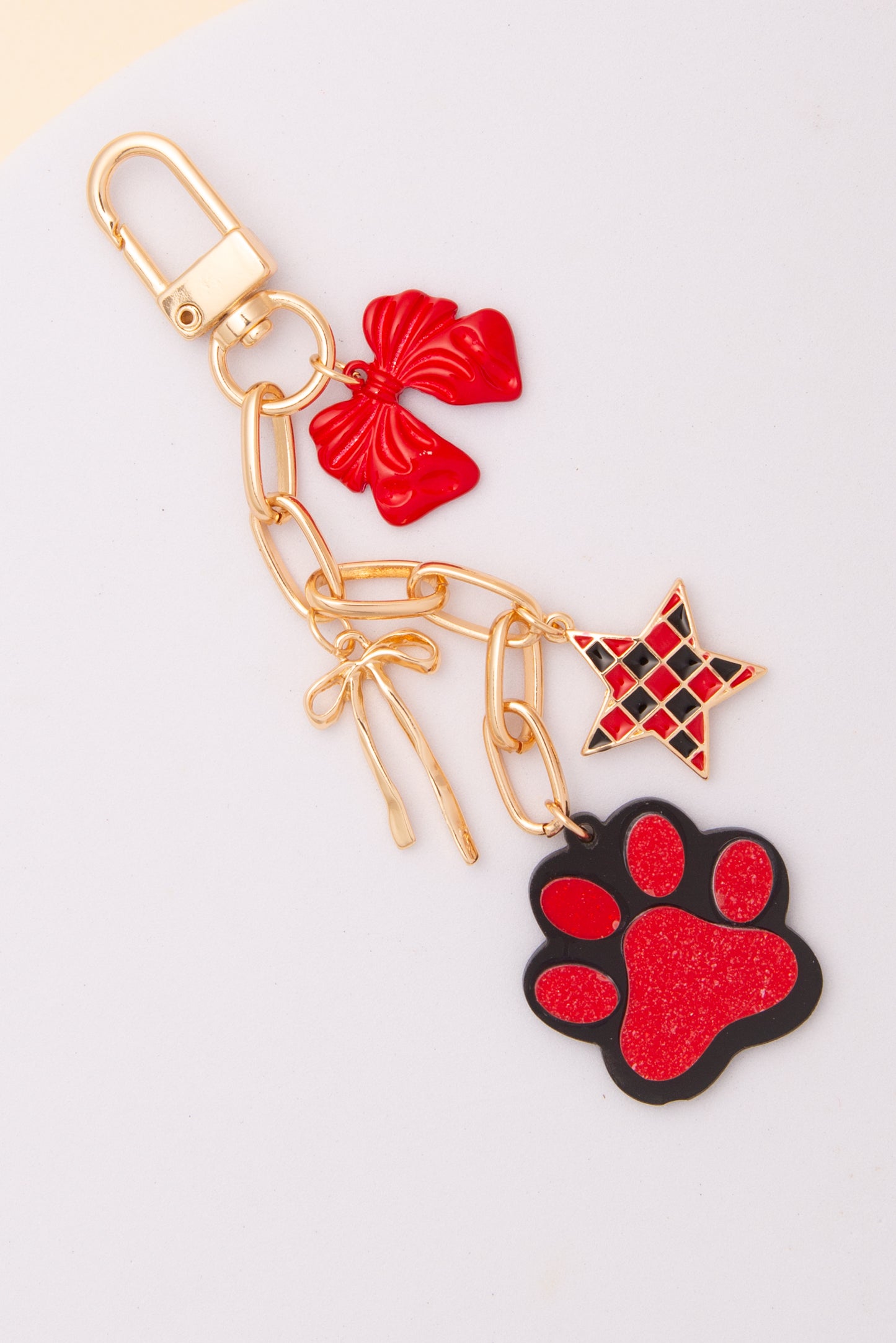 Ivy Bag Charm Keychain with Glitter Paw Print