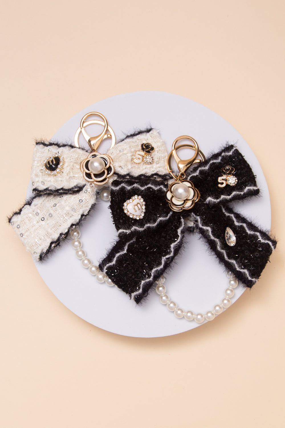 Jennifer Tweed Floral Pearl Keychain