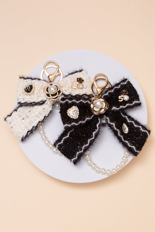 Jennifer Tweed Floral Pearl Keychain