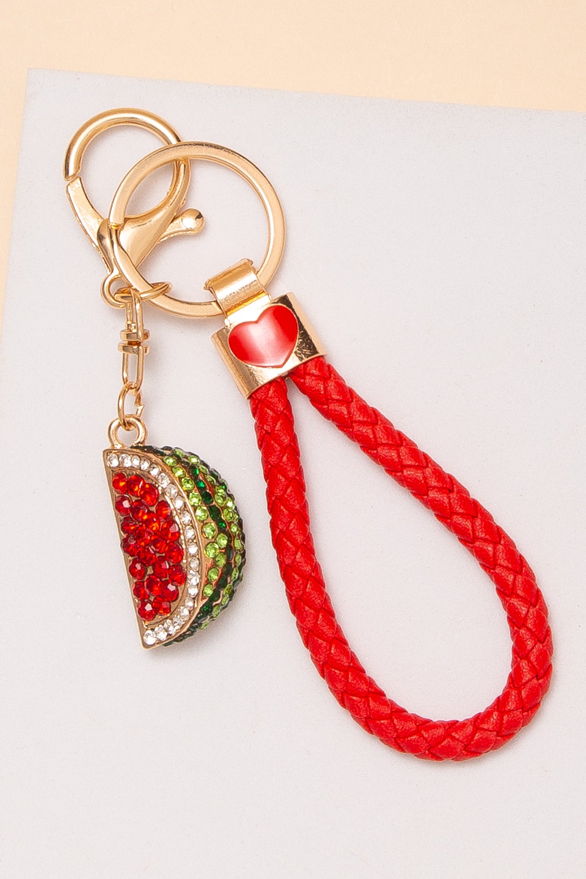 Emily Rhinestone Strawberry Keychain