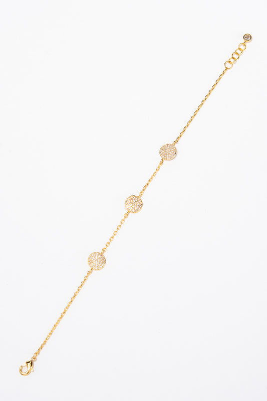 Layla CZ Disc Bracelet | Gold