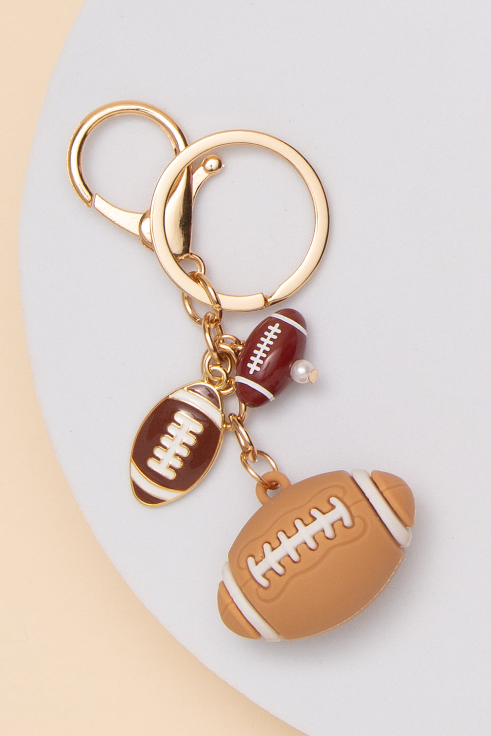 Carolina Game Day Football Glitter Ball Bag Charm Keychain