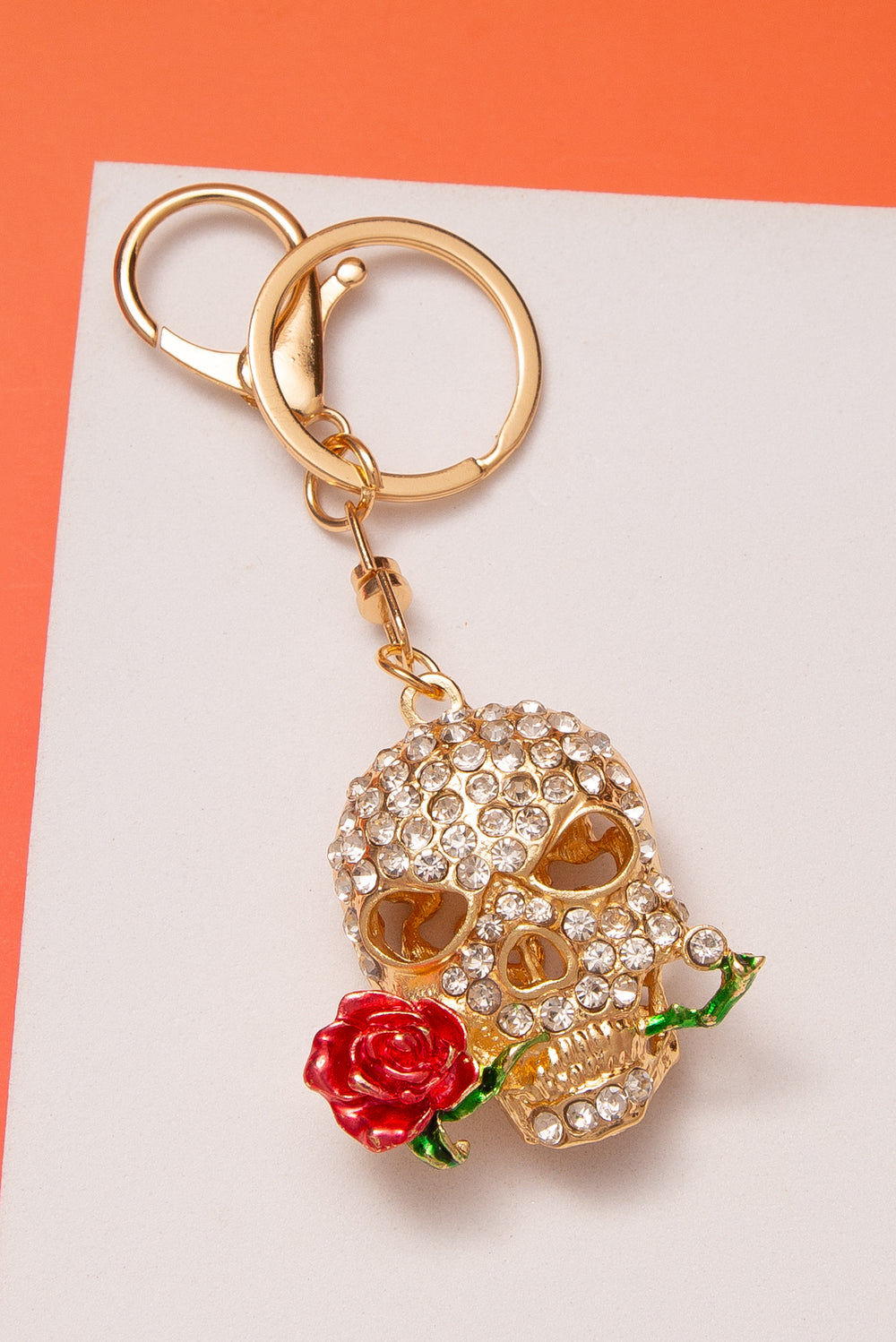 Norah Halloween Crystal Skull Keychain