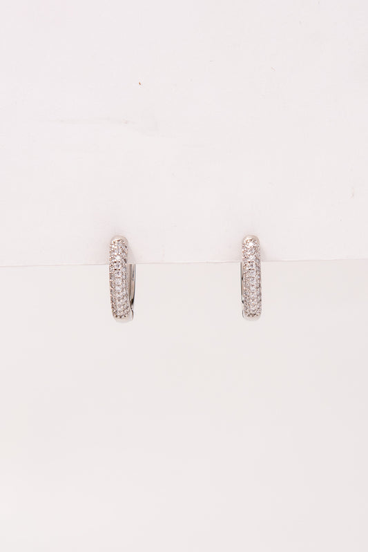 Kailani CZ Diamond Huggie Hoops | Silver