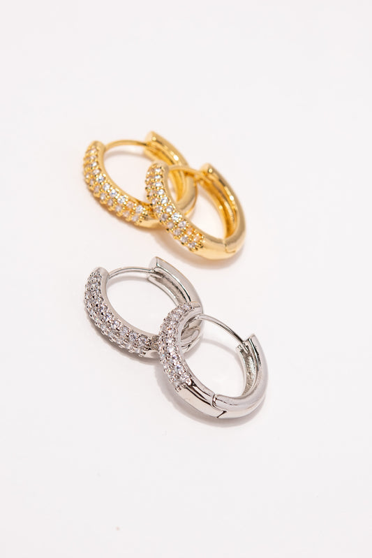 Kailani CZ Diamond Huggie Hoops