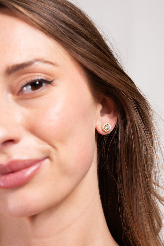Julia CZ Stud Earrings | Gold