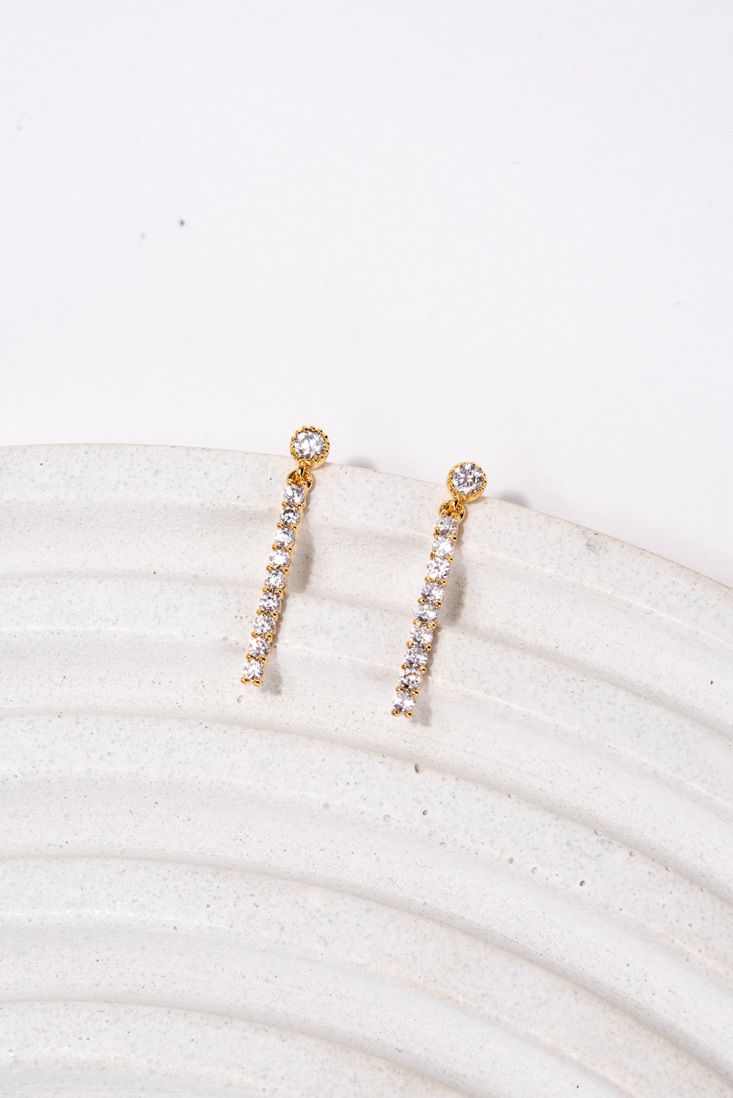 Callie CZ Brass Dangle Earrings