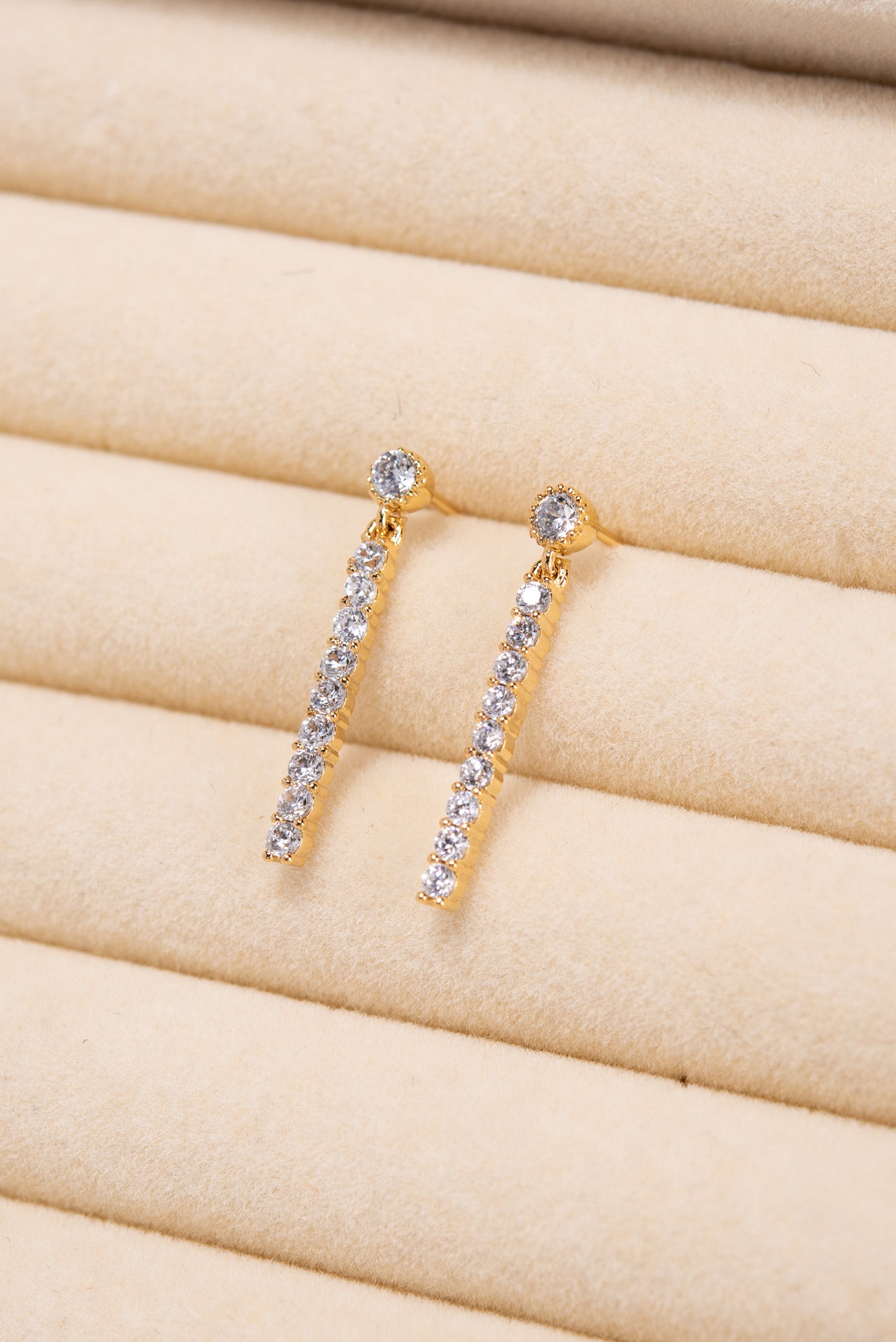Callie CZ Brass Dangle Earrings