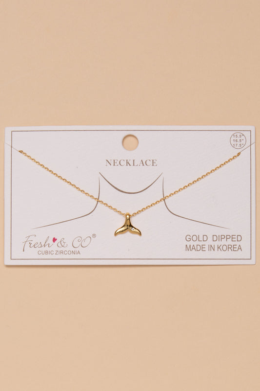 Margaret Whale Tail Pendant Necklace | Gold