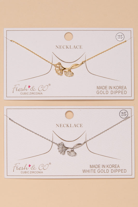 Cecilia Ginkgo Leaf Pendant Necklace