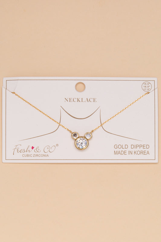 Madisson Gold Dipped Cubic Zirconia Pendant Necklace | Gold