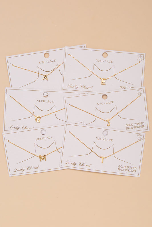 Phoebe Gold Dipped Initial Letter Pendant Necklace