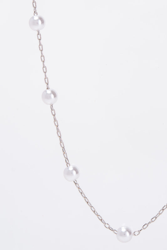 Jenna Bubble Pearl Necklace | Silver