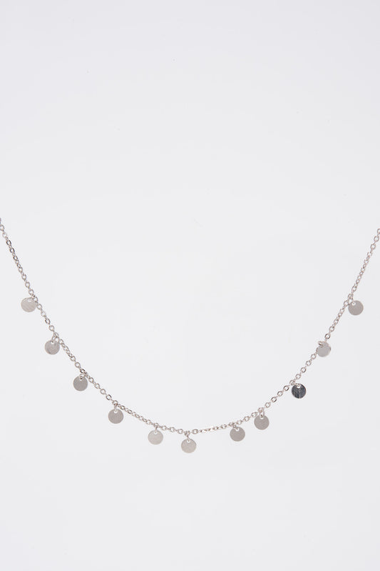 Lilly Disc Station Necklace | Silver