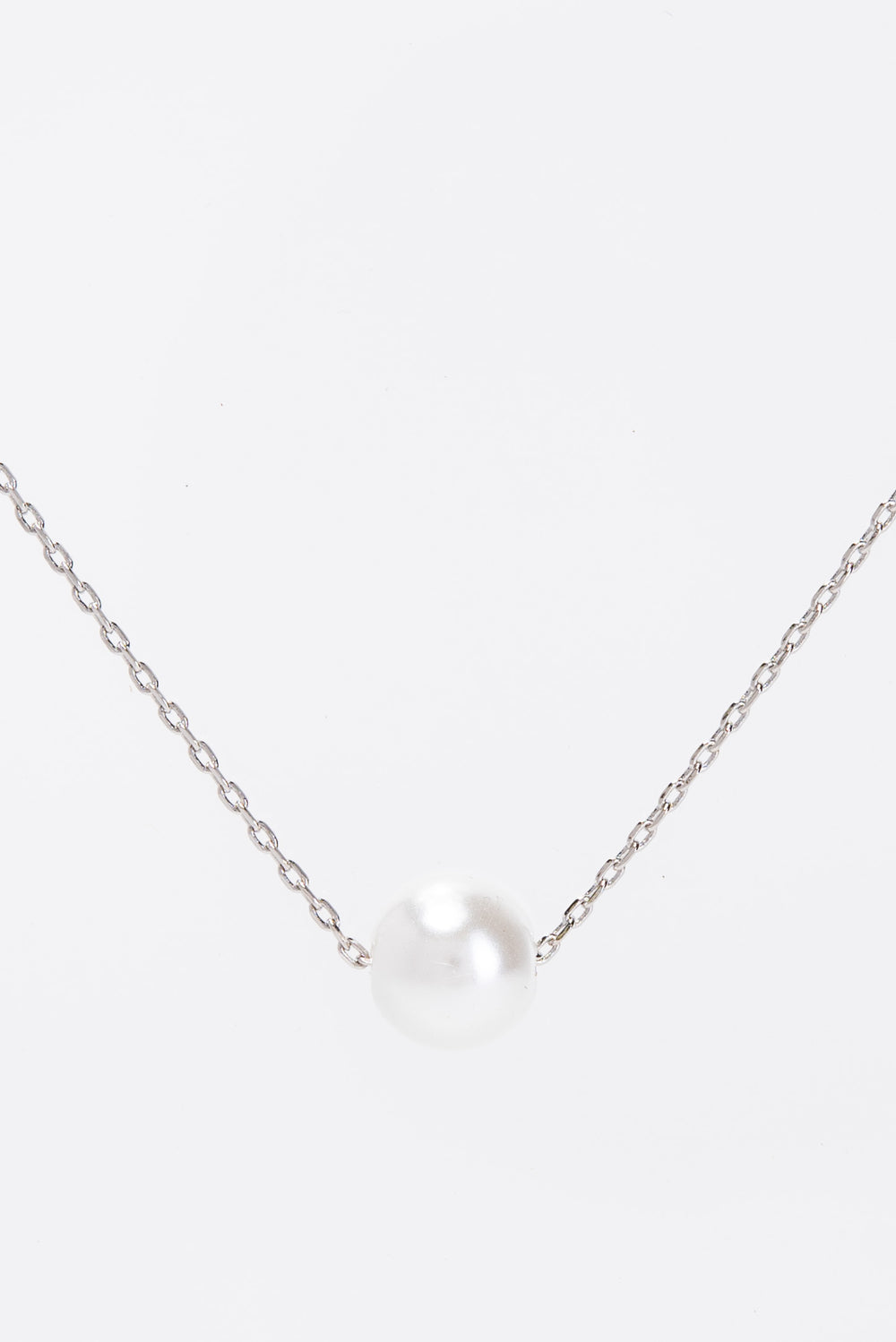 Annie Floating Pearl Pendant Necklace | SIlver