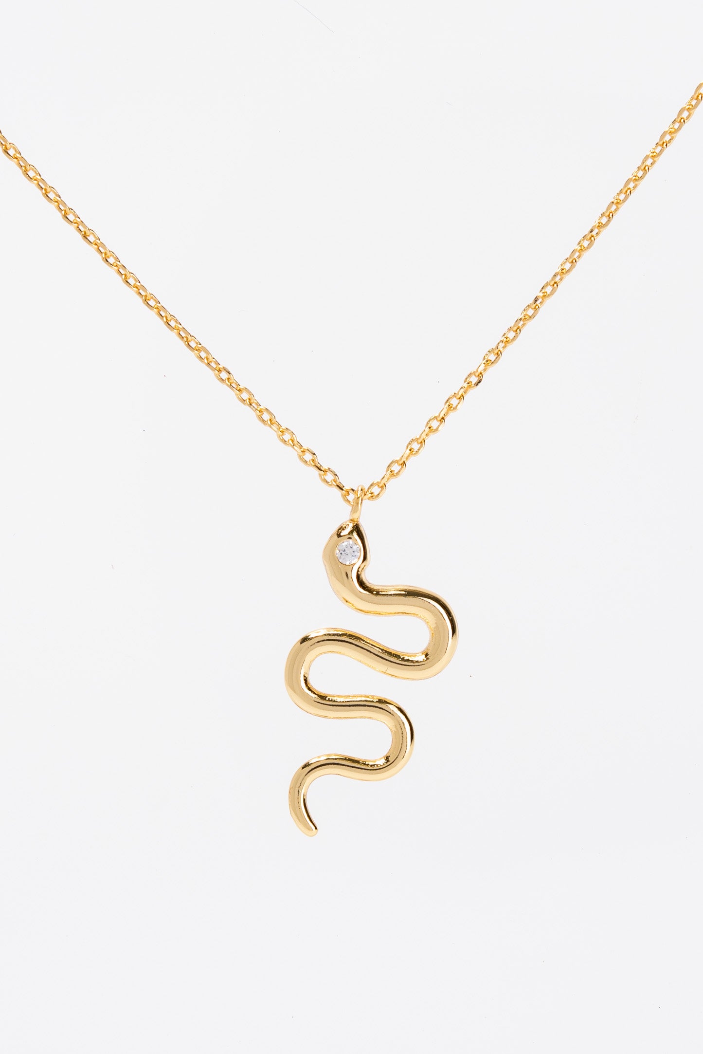Crystal CZ Snake Pendant Necklace