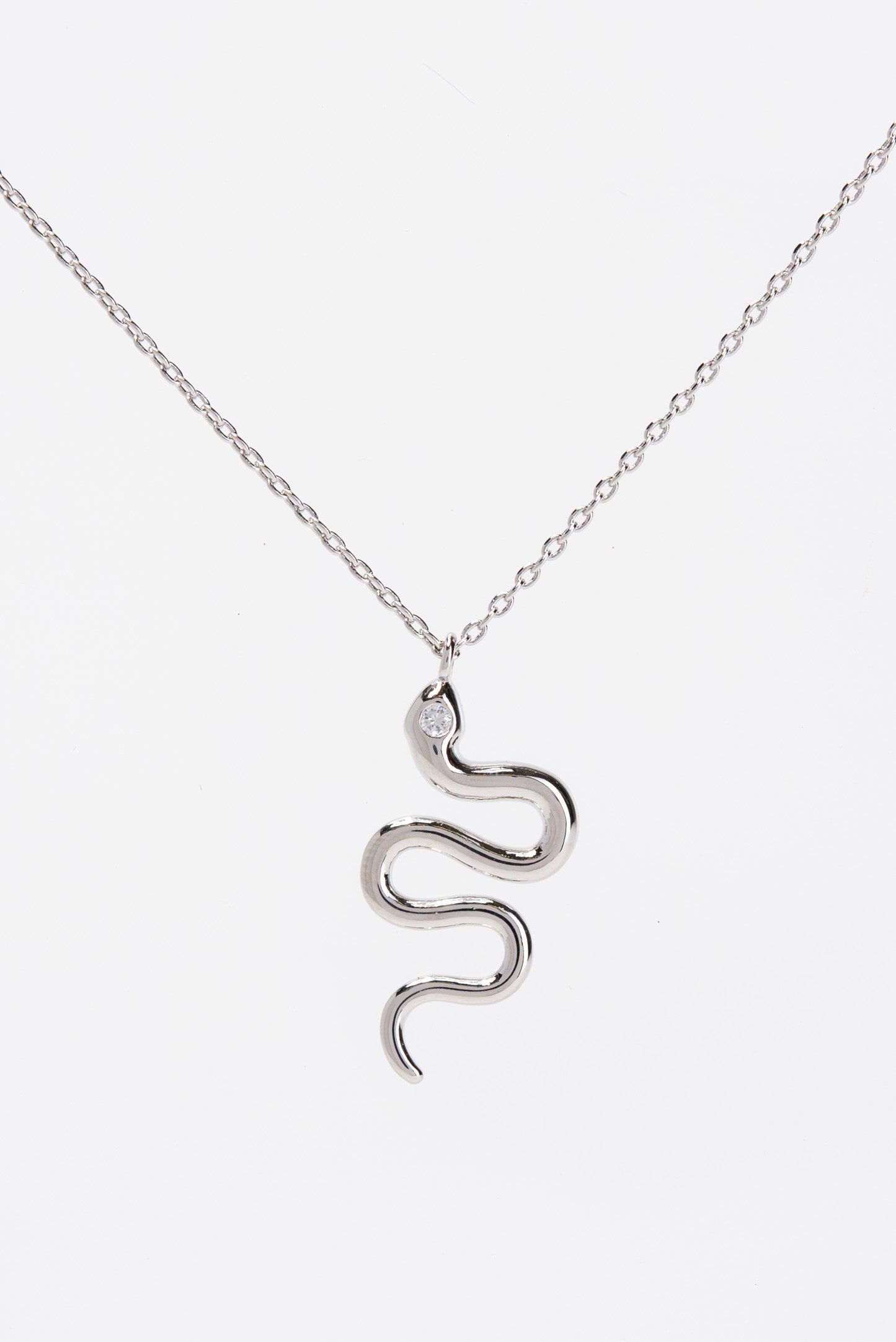 Crystal CZ Snake Pendant Necklace