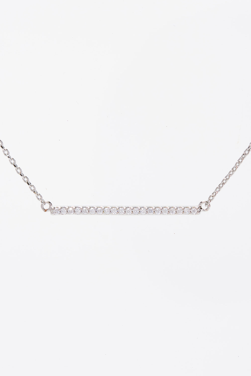 Lilly Dipped CZ Bar Necklace | Silver