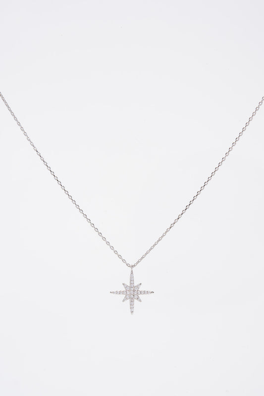 Isla Plated CZ Star Pendant Necklace | Silver