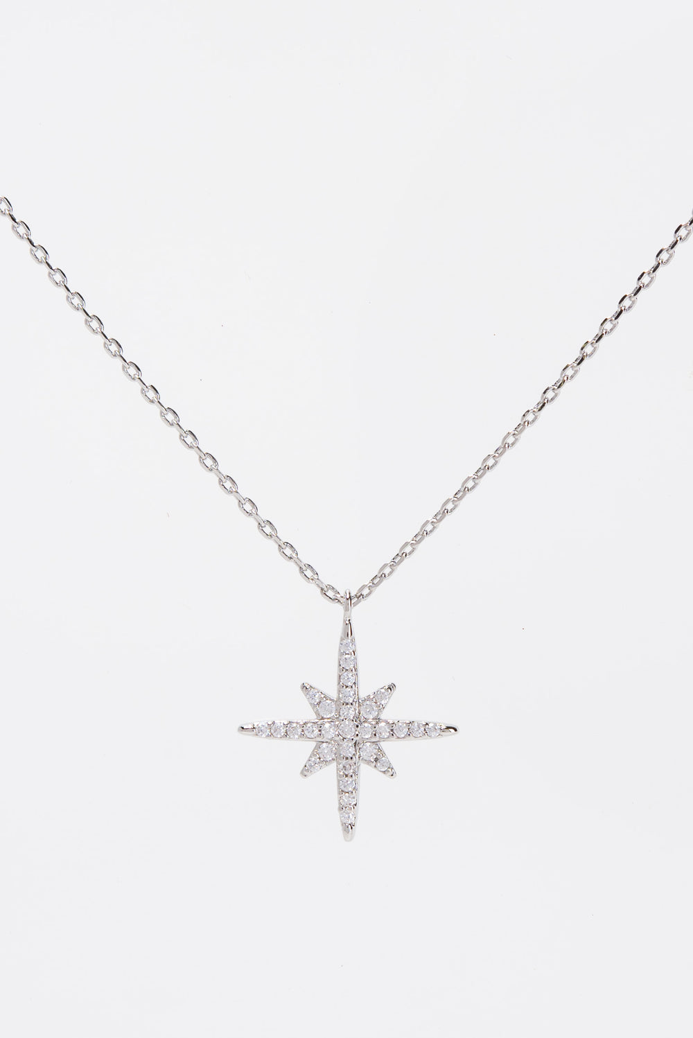 Isla Plated CZ Star Pendant Necklace | Silver