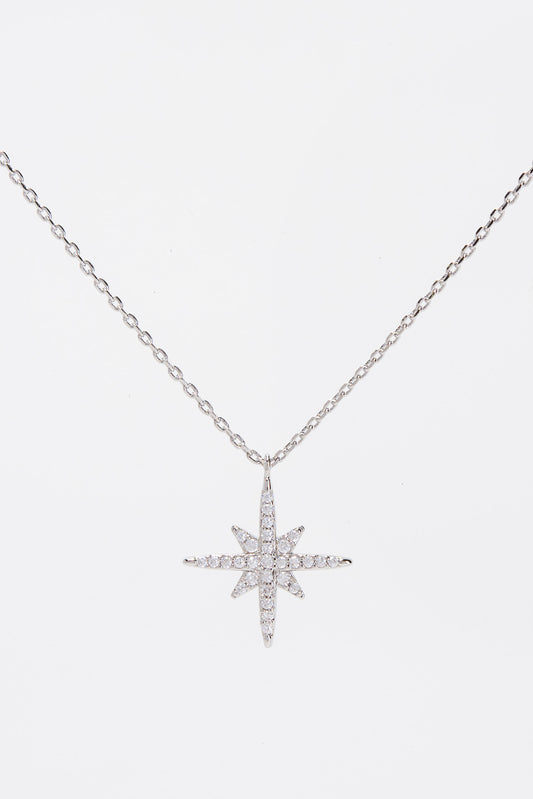 Isla Plated CZ Star Pendant Necklace | Silver