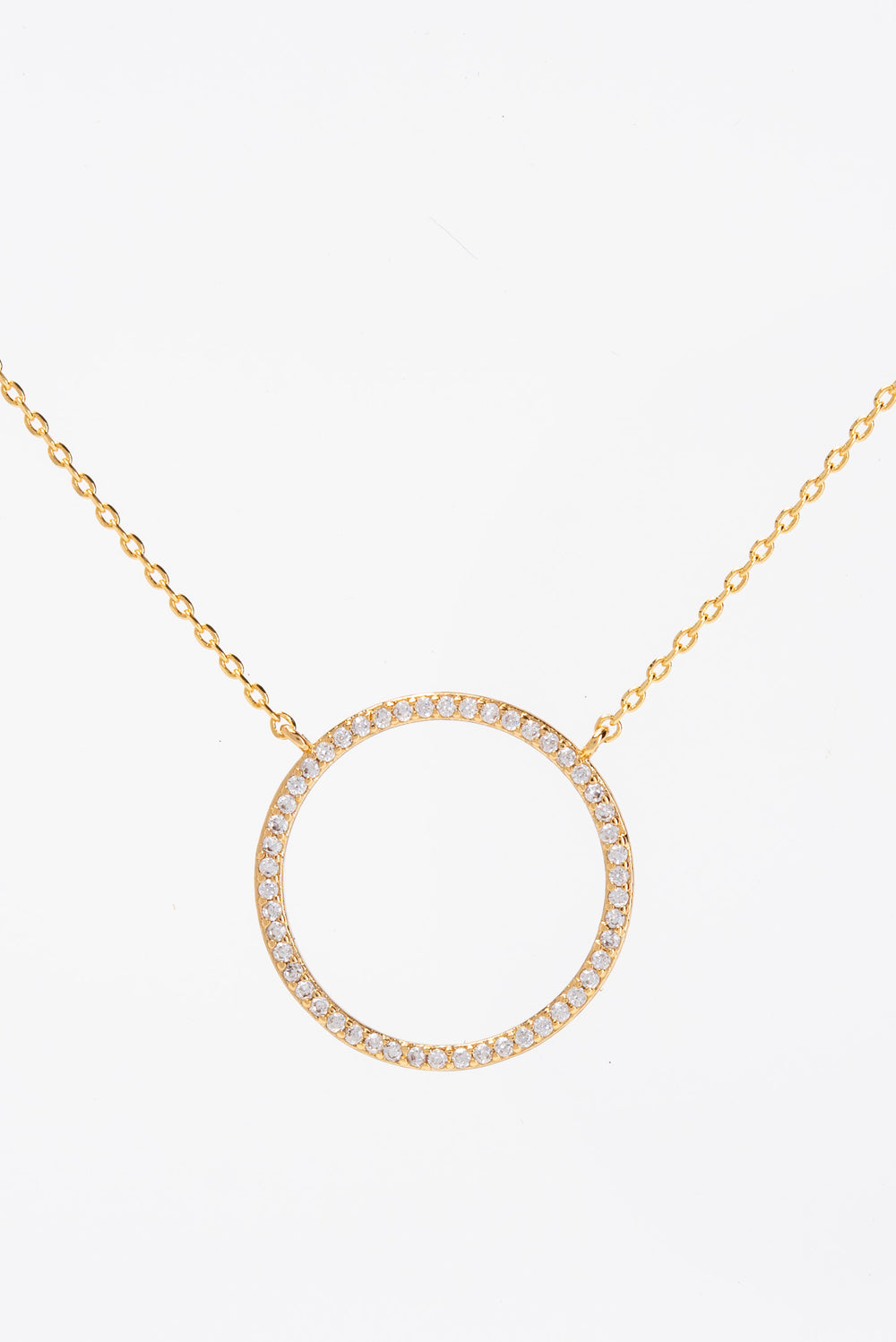 Quinn CZ Open Circle Necklace | Gold