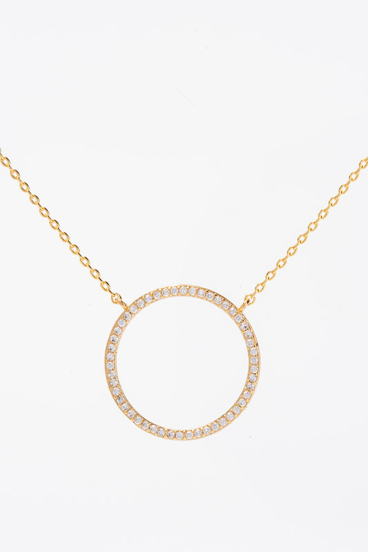 Quinn CZ Open Circle Necklace | Gold