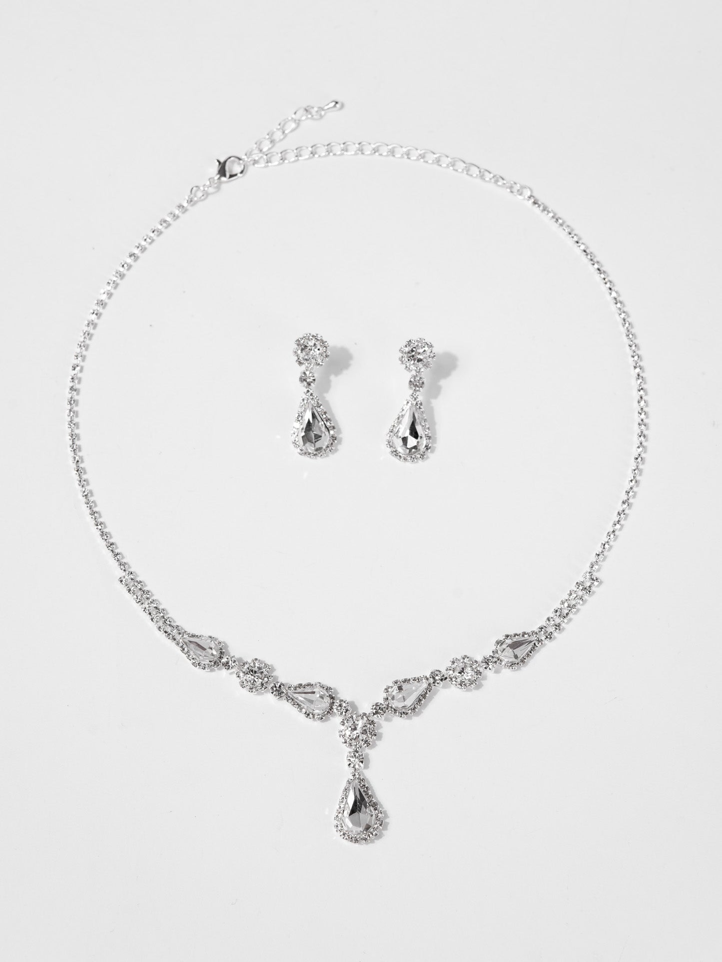 Regan Rhinestone Marquise Drop Bridal Set