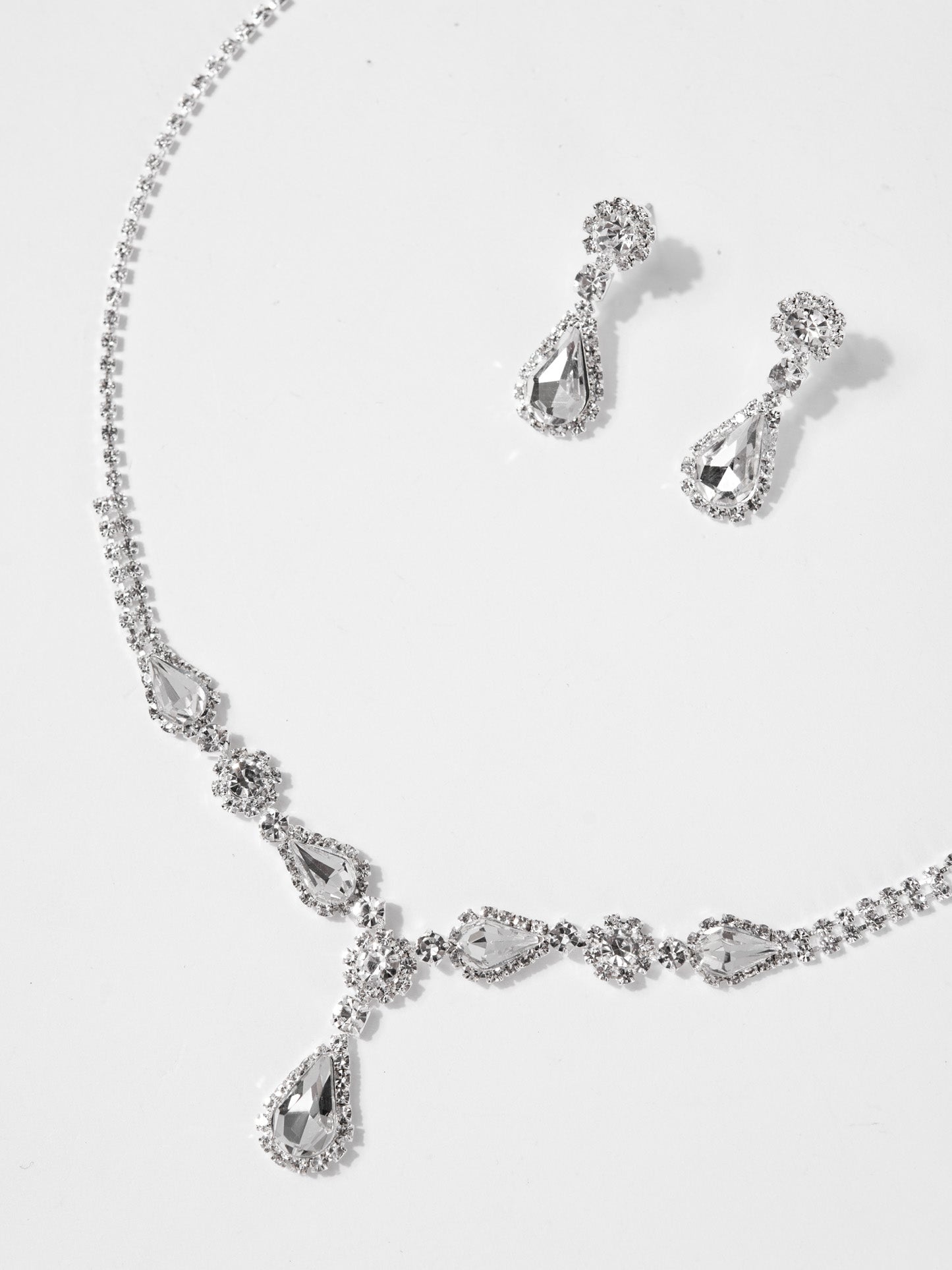 Regan Rhinestone Marquise Drop Bridal Set